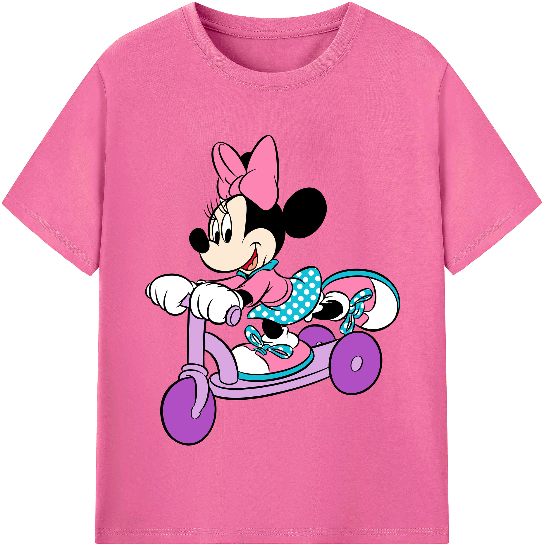 （画像用） ミッキーマウス Mickey Mouse レディースカジュアルプリントTシャツ（綿100％）